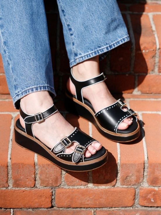 The Office Of Angela Scott Shoes - SUMMER! Miss Gia Sandal The Office of Angela Scott 8.5 B+W